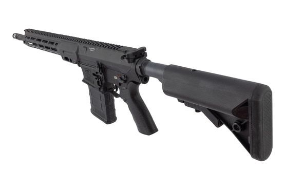 SOPMOD stock with rubber buttpad on the LMT MARS-H rifle